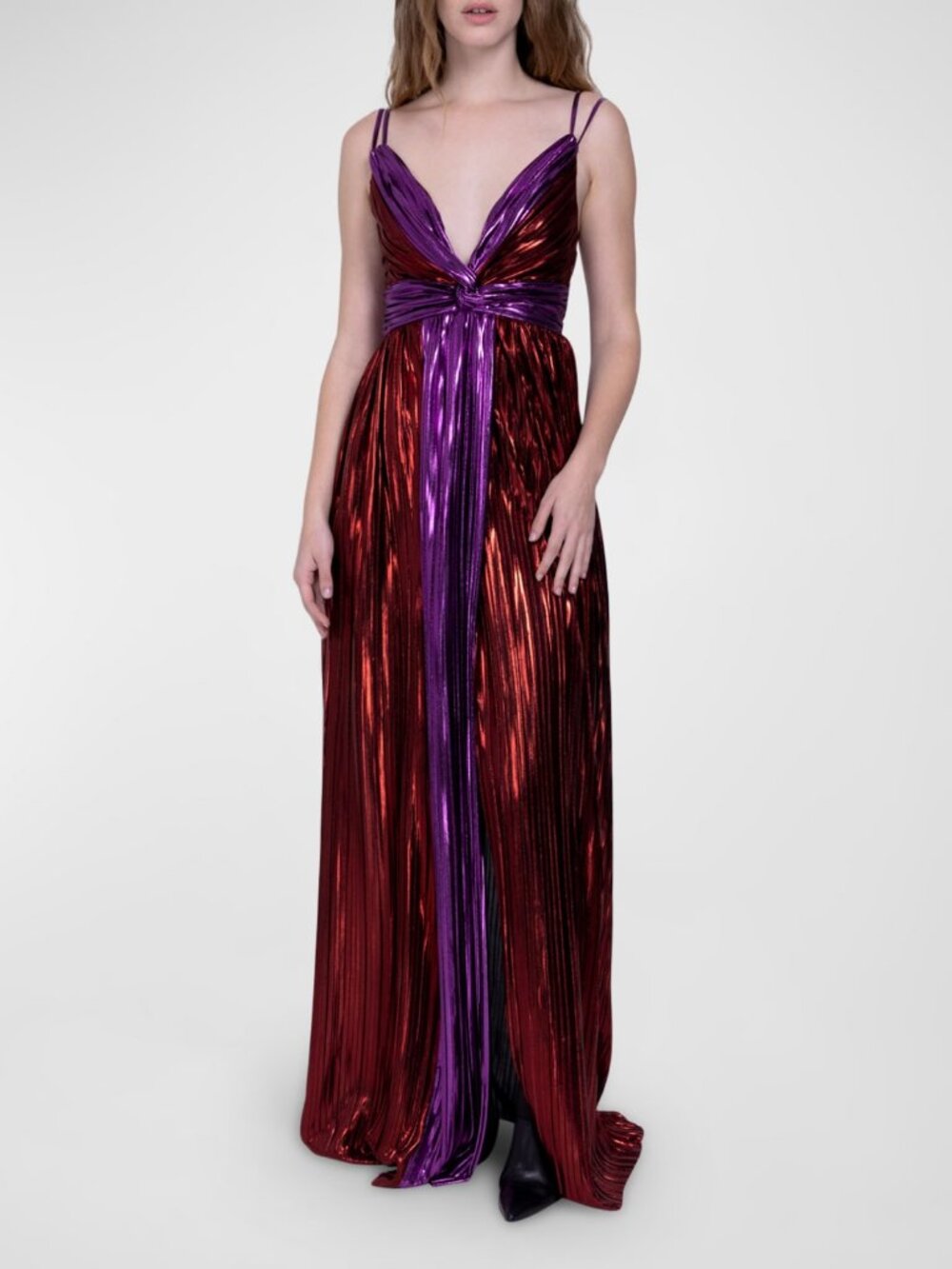 Sabina Musayev Kaia Two-Tone‎ Foil Maxi Dress
